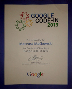 GCI2013 - certificate